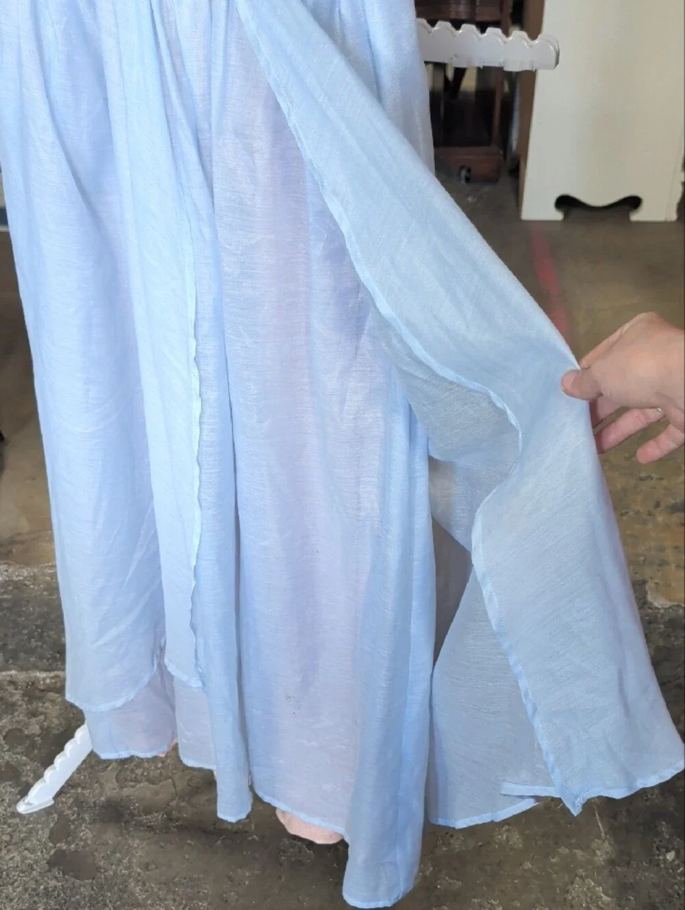 Vintage Kids Regency Dress Gown Handmade Blue Bridgerton Flower Girl Tea Party